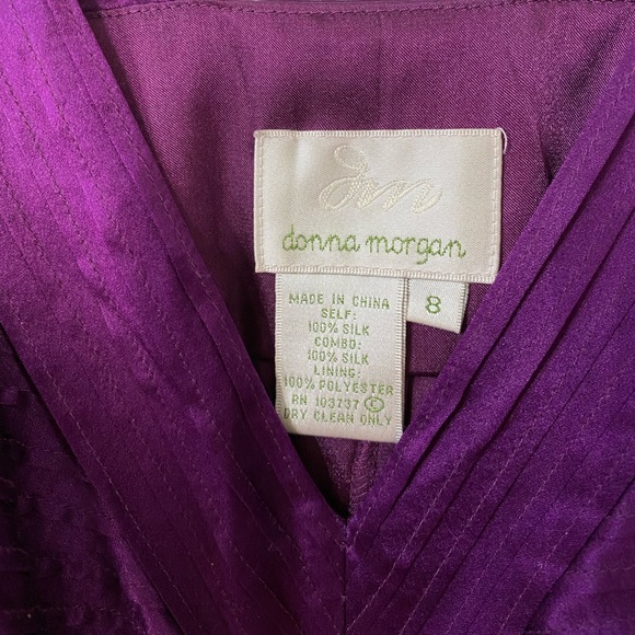 Donna Morgan Silk Chiffon Purple Dress Size 8 - Picture 3 of 6